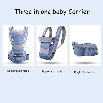 Hip Seat Baby Carrier with Padded Shoulder Straps, Wide Waist Belt and Zippered Storage Pocket, Babywearing Gear in Solid and Floral Color Options
