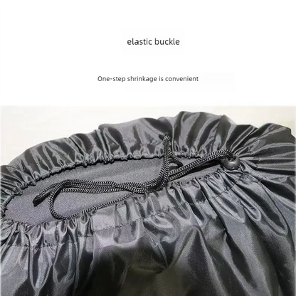 Stroller Gate Check Bag in Black Oxford Cloth with Drawstring Closure and Carry Handles, Foldable Travel Storage Cover for Compact Strollers