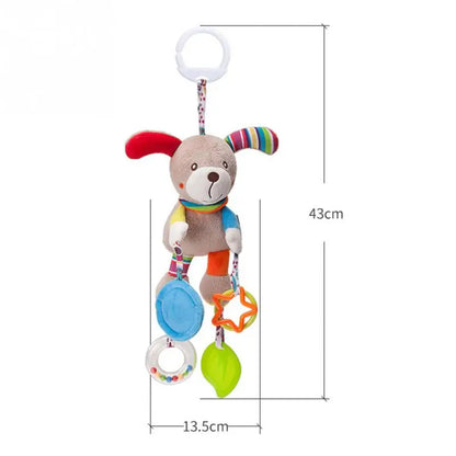 Taggy Animal Plush Rattle for Babies, Colorful Elephant, Monkey, Rabbit, Lion or Pig Soft Sensory Toy for Supervised Play and Baby Shower Gifts