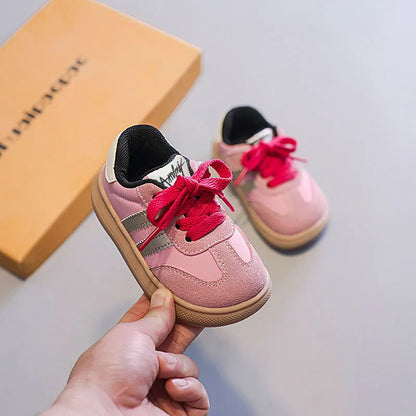 Kids' German Trainer Sneakers with Soft Soles, Anti-Slip Low-Top Casual Shoes for Boys and Girls, Spring and Fall Everyday Wear