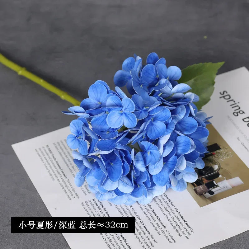 Real Touch Artificial Hydrangea Flowers, 10-Piece Latex Film Floral Set for Bridal Bouquets, Wedding Centerpieces and Home Decor