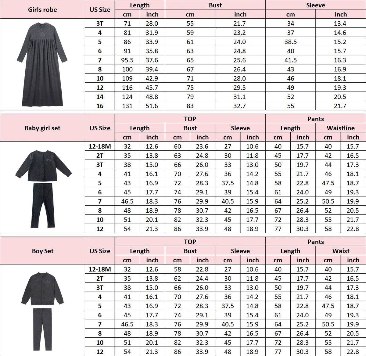 Jersey Sibling Matching Outfits in Gray and Navy, Long Sleeve Girls Maxi Dress and Embroidered Boys Set Options with Cotton Rayon Stretch Blend