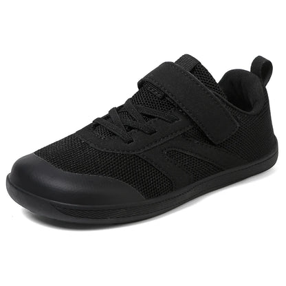 Children’s Minimalist Barefoot Sneakers with Wide Fit, Zero-Drop Design, Mesh Panels and Adjustable Strap for Boys and Girls Everyday Wear