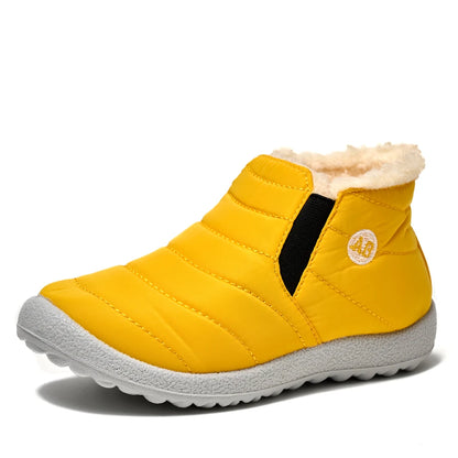 Kids Quilted Ankle Winter Boots with Plush Lining and Side Zippers, Blue Padded Cold-Weather Shoes with Rounded Toes, Sizes 26–35