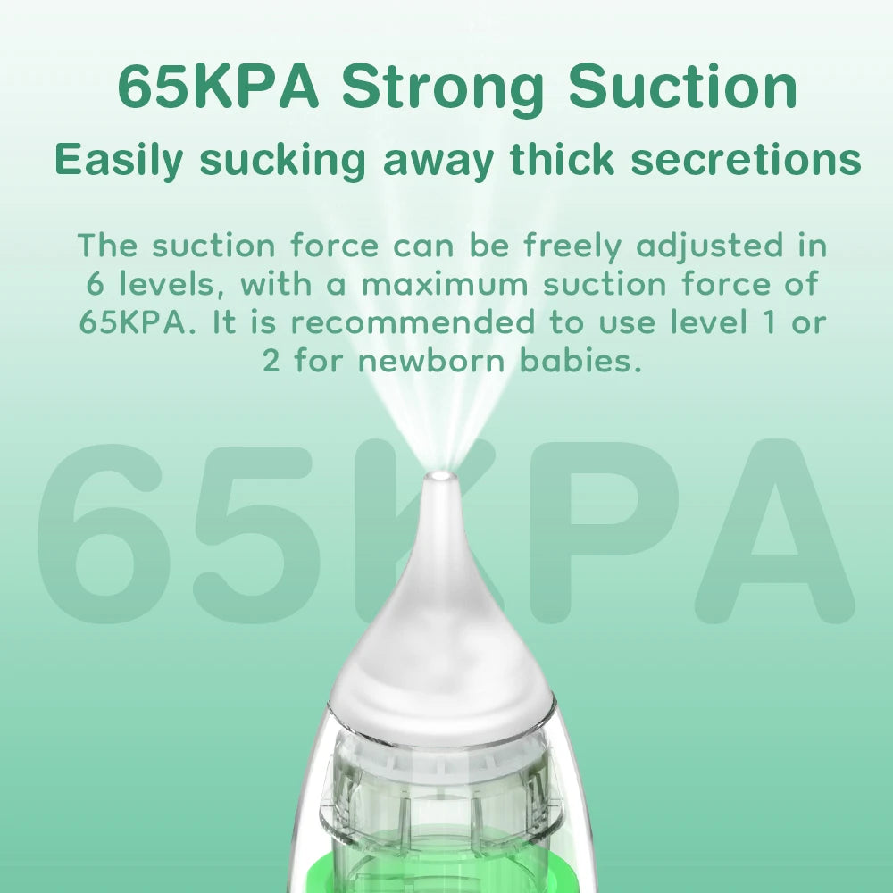 Silicone Tip Baby Nasal Aspirator with Adjustable Electric Suction, Low Noise Handheld Nose Cleaner for Infant and Young Child Care