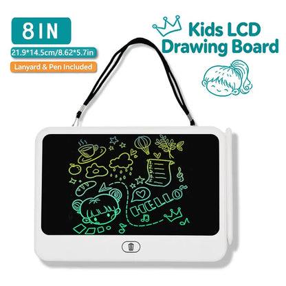 Erasable LCD Writing Board for Kids, 8, 11, 13 or 16 Inch Color Drawing Tablet with Stylus for Doodles, Handwriting and Number Practice