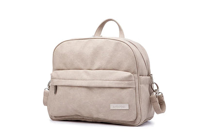 Diaper Bag Backpack by Soboba with Front Zipper Pocket, Top Carry Handle and Solid Color Styling for Baby Care Essentials and Everyday Outings