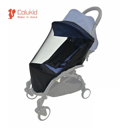 Stroller Mosquito Net with Foot Pocket, Black Polyester Mesh Insect Cover for YOYO-Style Pushchairs, Outdoor Park Walks and Family Travel