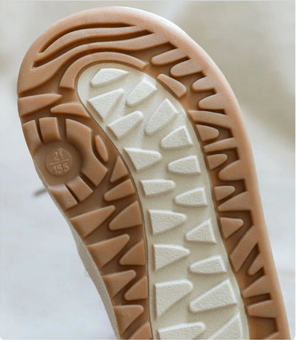 Toddler Plush Panel Lace-Up Boots with Rubber Soles and Cozy Cuffs, Beige, Black or Pink Winter Ankle Shoes for Boys and Girls, 12-15.5 cm Insoles