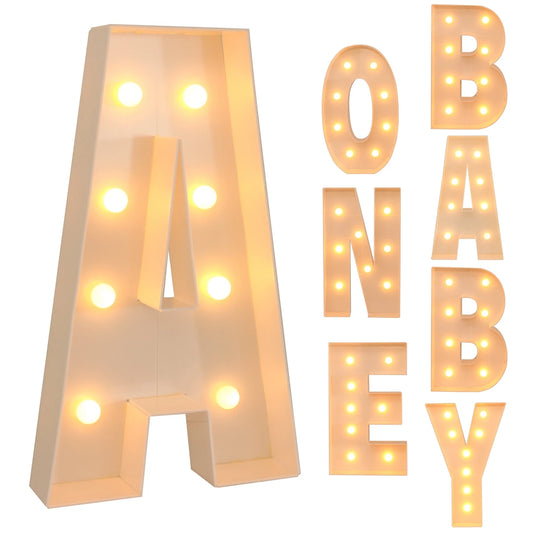 Giant Marquee Letter Frame Box, 91.5cm LED Light-Style Alphabet Display for DIY Names, Baby Showers, First Birthdays and Wedding Party Decor
