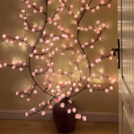 Cherry Blossom Branch Lights, 160cm 72 LED USB Plug-In Bendable Floral Vine for Indoor Wall Decor, Bedroom Ambiance and Christmas Decorations