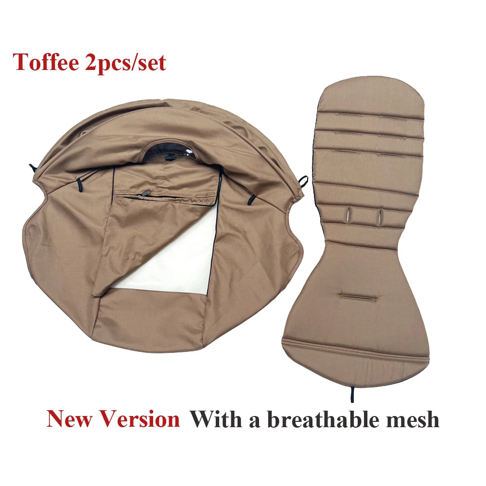 Stroller Canopy and Seat Cushion Kit with Mesh, Replacement Fabric Set Compatible with YOYO and YOYO+ for Everyday Outings, Multiple Colors