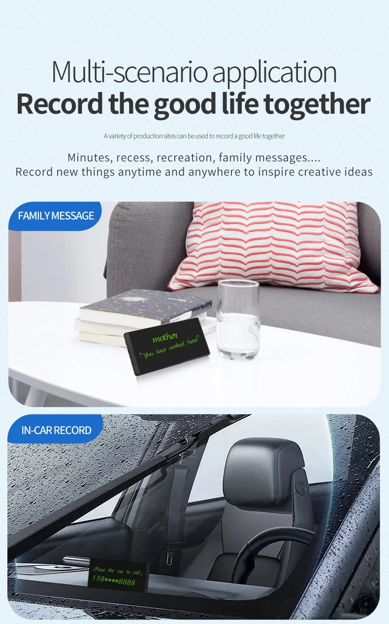 Pocket LCD Writing Pad, 6.5-Inch Full-Screen Fine-Line Tablet with Magnetic Stylus for Meeting Notes, Quick Sketches and Handwriting Practice