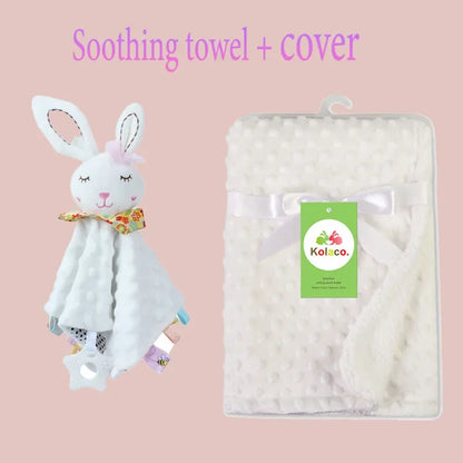 Embroidered Name Baby Blanket and Animal Comforter Options, Personalized Minky Bubble-Texture Keepsake with Single-Item and Two-Piece Gift Choices