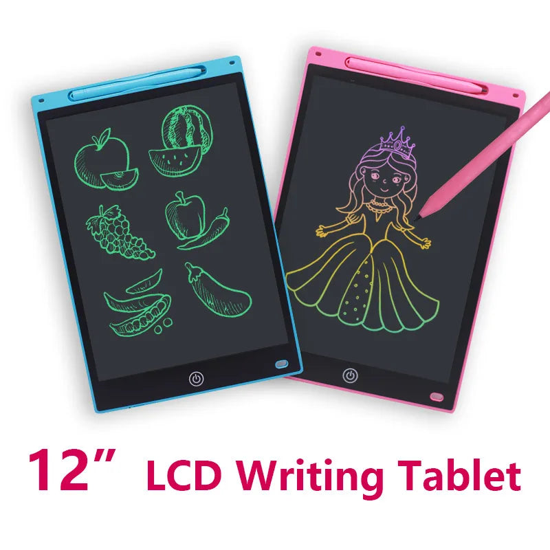 12-Inch LCD Handwriting Pad for Kids, Color Drawing Tablet and Portable Writing Board for Creative Doodles, Letter Practice and Learning Activities