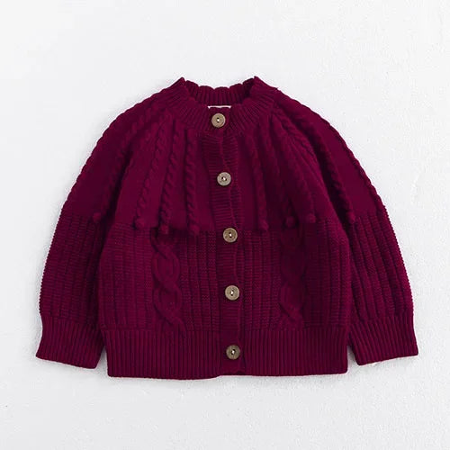 Infant Girl Sweater Cardigan with Long Sleeves, Button-Front Knit Layering Coat in Multiple Styles for Fall Outfits, Sizes 3M to 3T