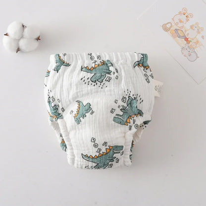 Printed Cotton Potty Training Pants, Single Reusable Learning Underwear with Pull-On Waist for Babies and Toddlers in Sizes 80–110