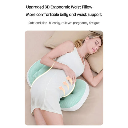 Maternity Body Pillow with Auxiliary Support Pillow | Cotton Pregnancy Sleep Cushion for Expecting Moms in Pink or Grey, Waist Support at Bedtime