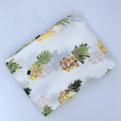 Printed Cotton Muslin Receiving Blanket for Babies with Space, Animal and Floral Designs, Approx. 120 x 120 cm Square Wrap with Smaller Mountain Option
