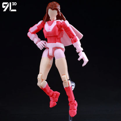 Articulated Superhero Action Figure, 3D Printed PETG Collectible with 30+ Poseable Joints, Interchangeable Parts and Accessories for Display