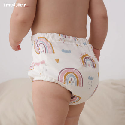 6-Layer Cotton Training Pants, 3-Pack Reusable Toddler Potty Underwear with Elastic Waist and Printed Designs in 90 cm and 100 cm Size Options