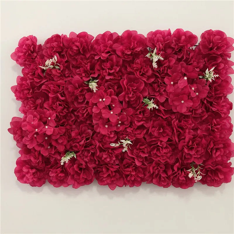 Artificial Flower Wall Panels with Fabric Roses, 40 x 60 cm Reusable Floral Backdrop for Baby Showers, Weddings, Birthdays & Home Decor