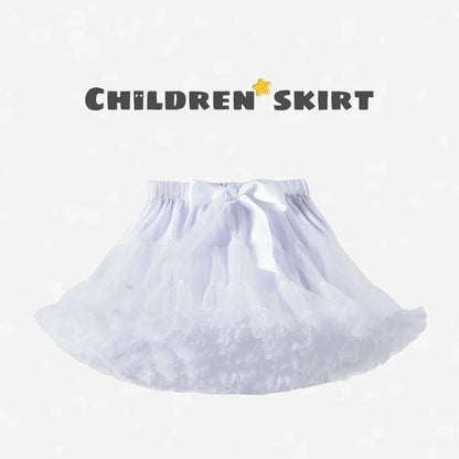 Girls Bow Waist Tutu Skirt with Fluffy Tulle Layers and Satin Lining, Adjustable Elastic Waist Pettiskirt for Birthdays, Dance and Dress Up