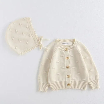 Infant Girl Sweater Cardigan with Long Sleeves, Button-Front Knit Layering Coat in Multiple Styles for Fall Outfits, Sizes 3M to 3T