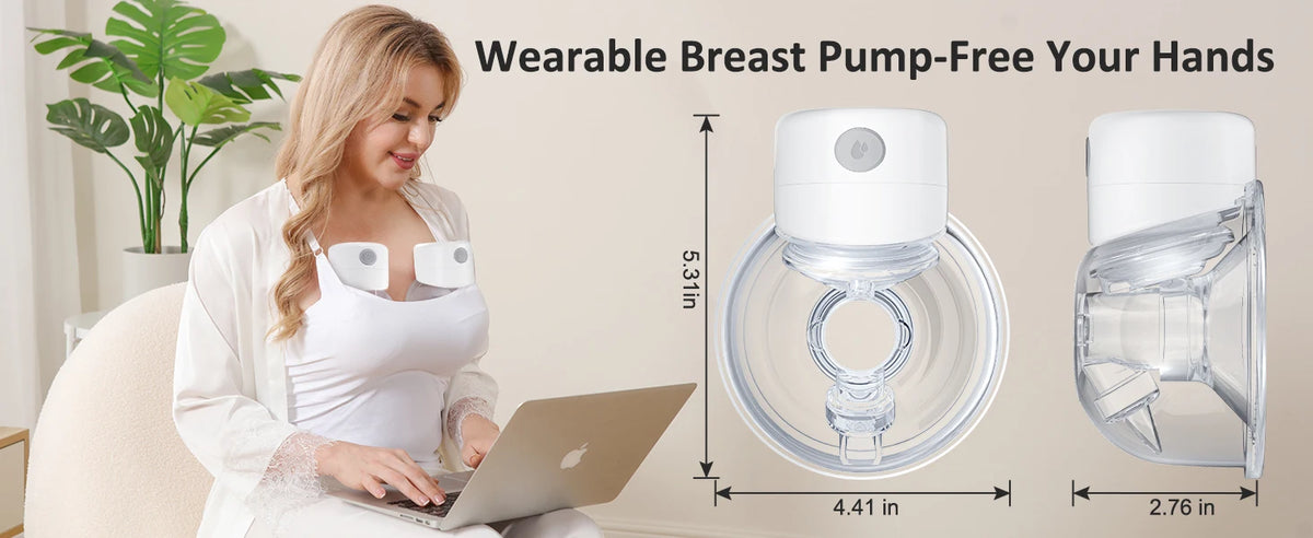 Hands-Free Electric Breast Pump, BornBL S12 Single or Double Portable Milk Expression Design with 24 mm or 27 mm Options for Nursing Moms
