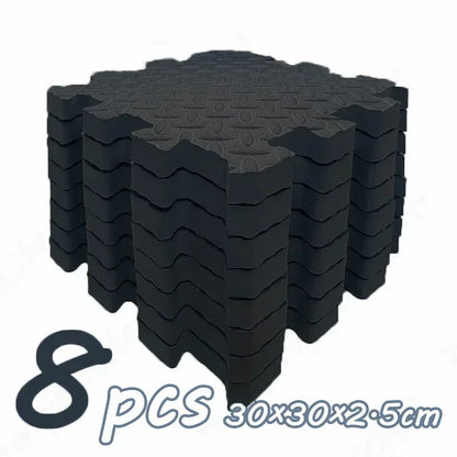Thick Foam Crawling Mat Tiles, 8-Piece Interlocking Set with 2.5 cm Padding and 30 cm Squares for Nursery Corners and Supervised Baby Floor Play