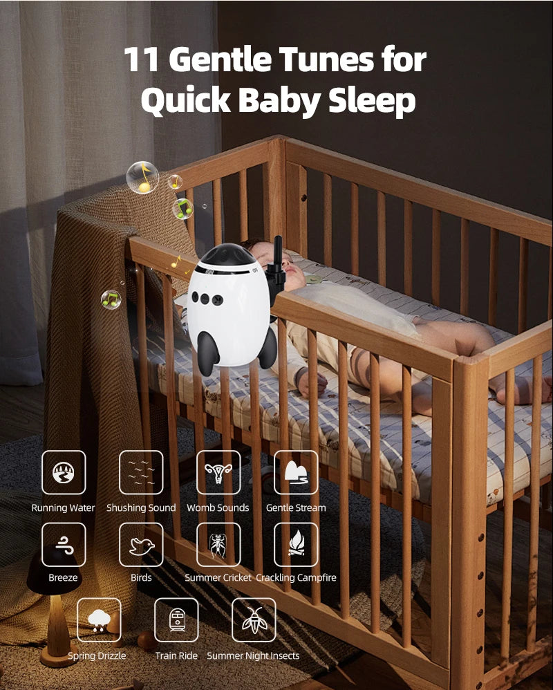 Rechargeable Stroller Rocker with White Noise and Bluetooth, Portable Automatic Pram Rocking Accessory with Adjustable Speed and USB-C Charging