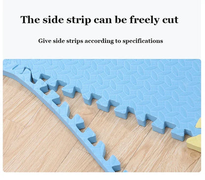 Baby Puzzle Play Mat with 30 cm Interlocking Foam Tiles, 1 cm Thick Textured Floor Padding in 8 or 16 Pieces for Supervised Indoor Play