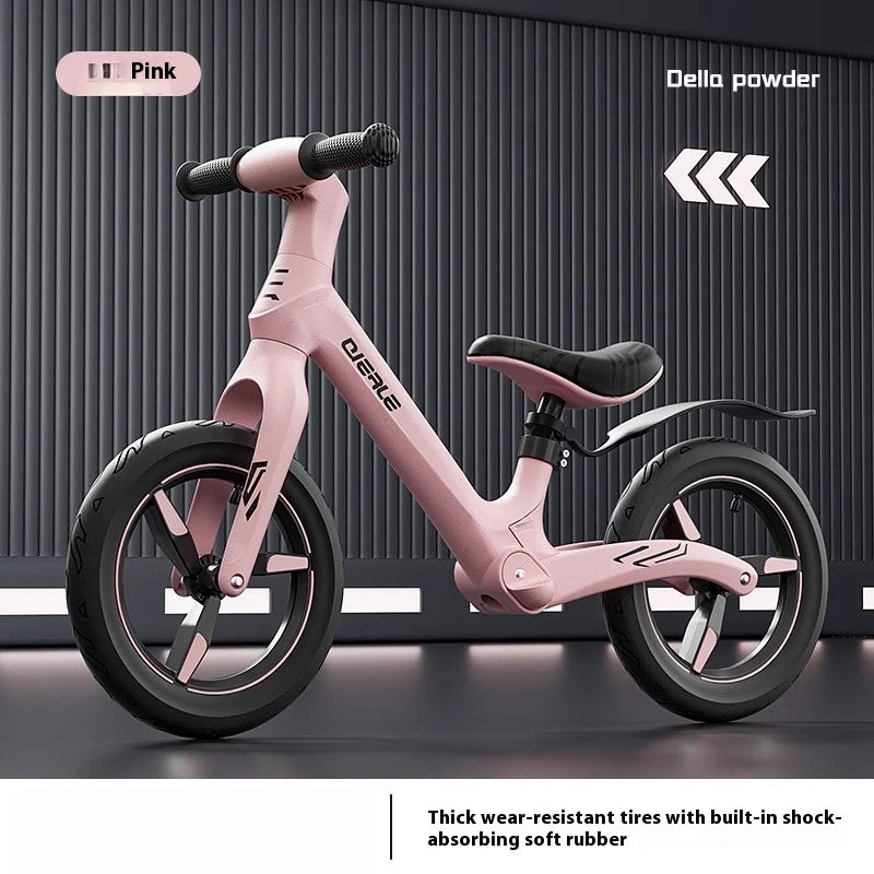 12-Inch Kids Balance Bike Without Pedals, Lightweight Bicycle for Boys and Girls, Black, Pink, Green or Red for Supervised Riding Practice