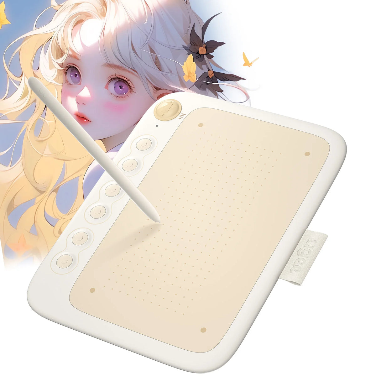 Compact Graphics Tablet UGEE Q6, 6-Inch Drawing Pad with Battery-Free Stylus, 8192 Pressure Levels, 60 Degree Tilt and 6 Shortcut Keys
