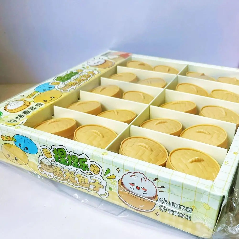 Dumpling Squishy Toys, 40-Piece Mini Food-Shaped TPR Squeeze Fidget Set in Random Colors and Styles for Sensory Play and Novelty Gifts