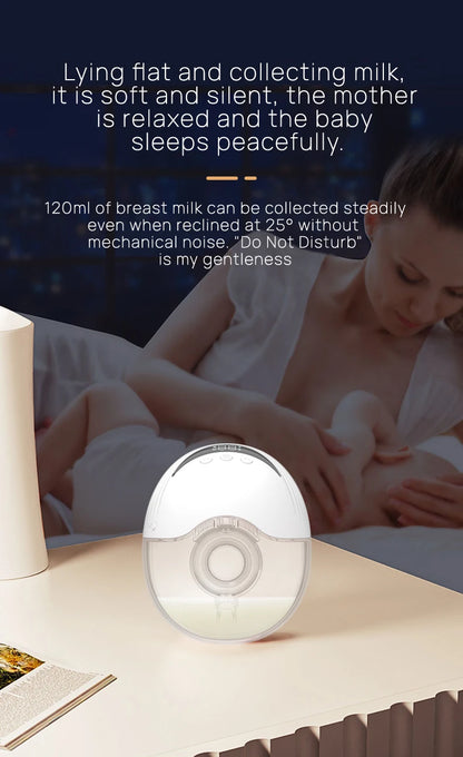 HOMEFISH Wearable Breast Pump MY-375 White 2-Piece Set with 4 Modes, 12 Adjustable Levels, 1200mAh Rechargeable Battery and Type-C Charging