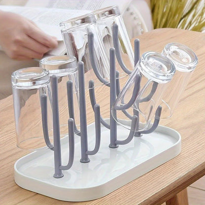 Cactus Baby Bottle Drying Rack with Branch Holders and Water Catch Tray, Portable PP Countertop Organizer for Bottles, Nipples and Pacifiers