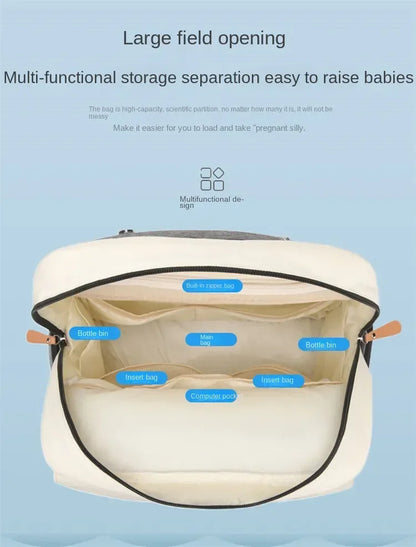 Flap-Top Diaper Backpack with Front Storage Pockets, Two Stroller Hooks and 53 x 34 cm Changing Mat for Baby Essentials and Everyday Parent Outings