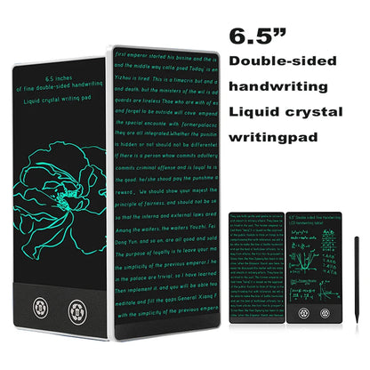 Compact LCD Writing Tablet, 6.5-Inch Fine Handwriting Sketch Pad with Single or Double-Sided Options and Magnetic Stylus for Notes and Drawing