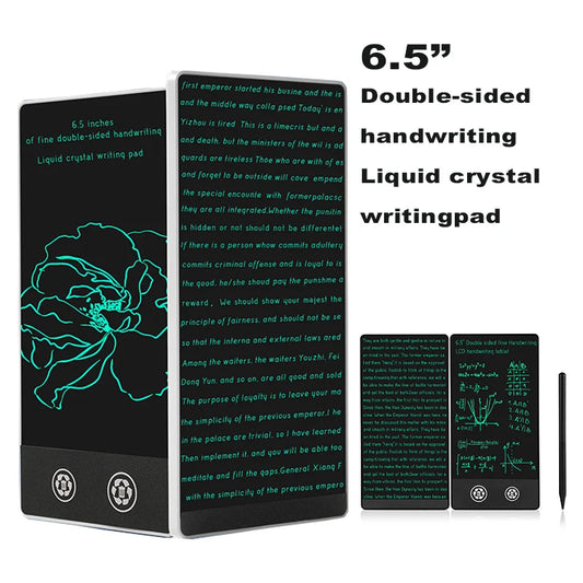 Compact LCD Writing Tablet, 6.5-Inch Fine Handwriting Sketch Pad with Single or Double-Sided Options and Magnetic Stylus for Notes and Drawing