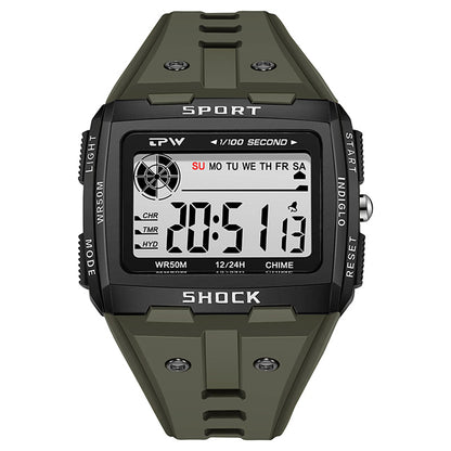 Colorful Link Digital Watch, Kids Block-Inspired Wristwatch with LED Backlight, Adjustable Plastic Band, Alarm, Calendar and Stopwatch for Daily Wear
