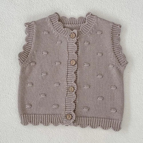 Baby Girl Knit Cardigan Sweaters with Long Sleeves, Korean-Style Infant and Toddler Layering Coats in Multiple Designs, Sizes 3M to 3T