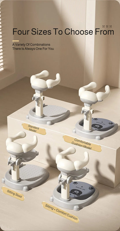 Adjustable Kids Shower Stand with Wraparound Support, Textured Base and Showerhead Holder, Gray or Brown Options for Adult-Supervised Bathing