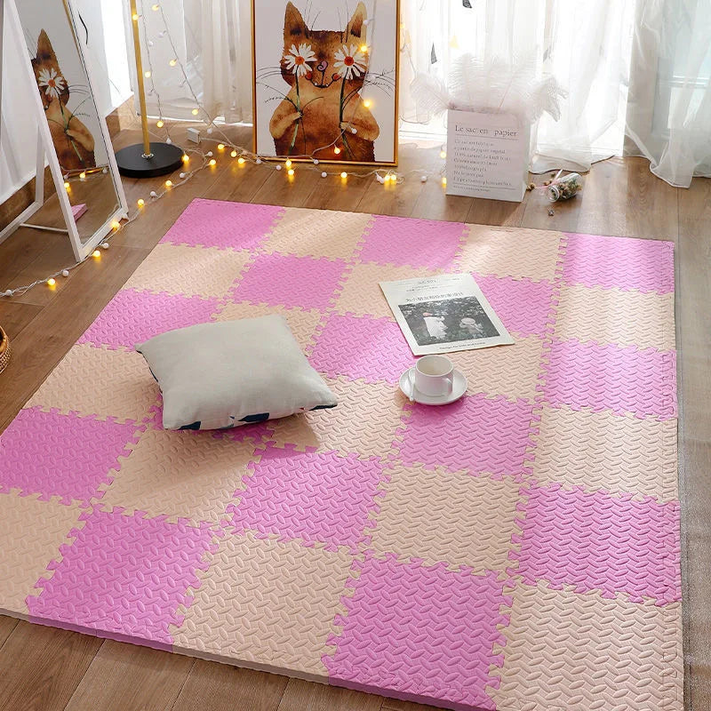 Baby Puzzle Play Mat with 30 cm Interlocking Foam Tiles, 1 cm Thick Textured Floor Padding in 8 or 16 Pieces for Supervised Indoor Play