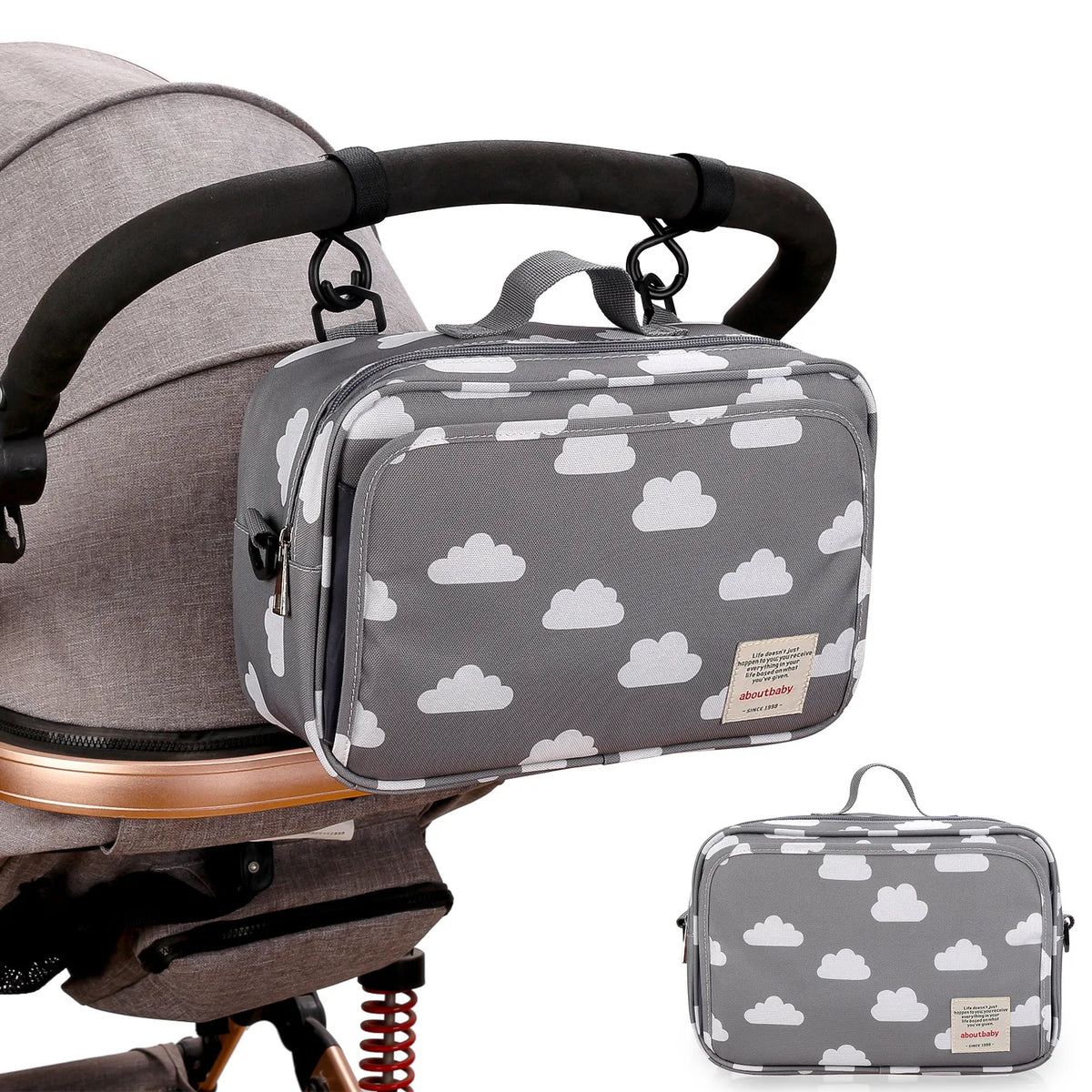 Baby Diaper Bag Wet Dry Storage Pouch with Printed Designs, Reusable Organizer for Diaper Changes, Baby Essentials and Everyday Outings
