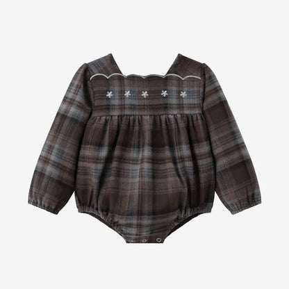 Sibling Matching Brown Plaid Clothing with Dress, Romper, Pants and Knitwear Options, AS AW26 Chestnut Styles for Babies, Kids and Teens