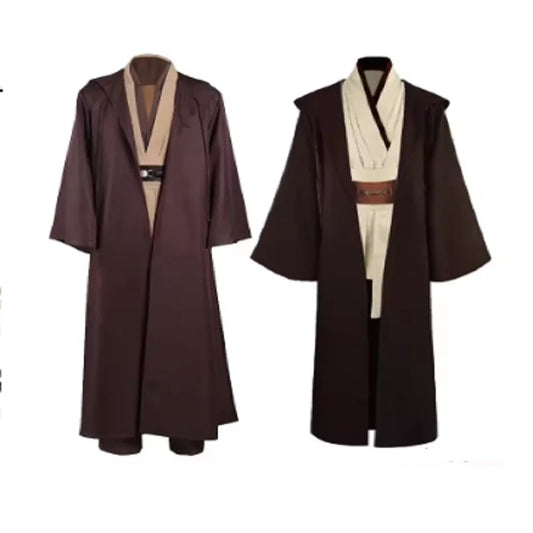Obi Wan Kenobi Costume for Adults, Unisex Jedi-Inspired Long Robe with Layered Tunic Styling for Halloween, Carnival and Cosplay Events
