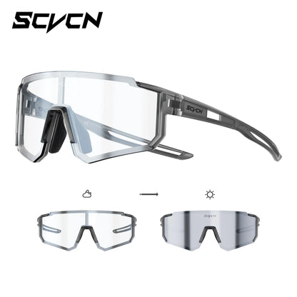 Kids Cycling Sunglasses by SCVCN for Ages 6-14, UV400 TR90 Sports Eyewear with Adjustable Nose Pads and Photochromic or Polarized Options