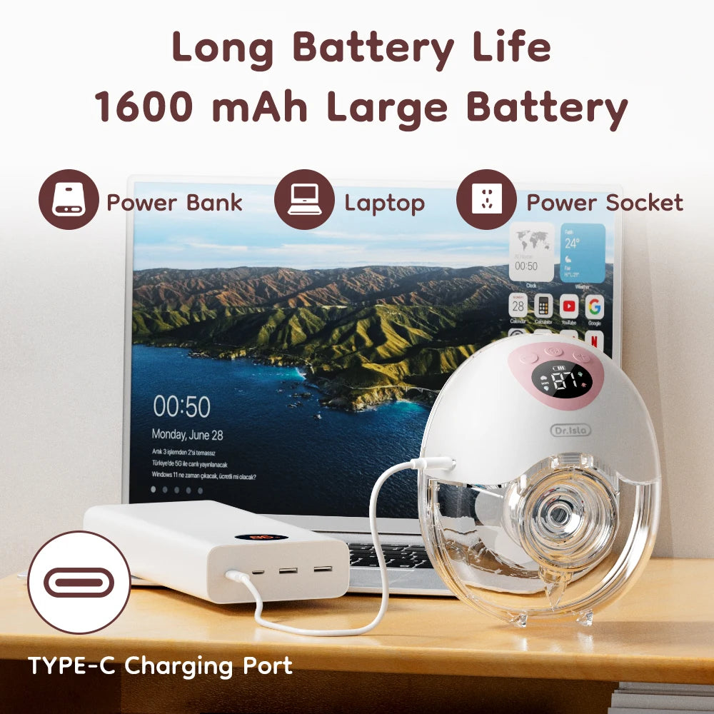 In-Bra Wearable Breast Pump by MAMIJOY EB50/EB50D, 4 Modes and 36 Levels, Rechargeable Hands-Free Design with Single or Double Options