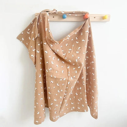 Cotton Nursing Cover with Adjustable Metal Buckle, Breathfeeding Privacy Shawl in Floral, Leaf and Leopard Prints for Moms on the Go